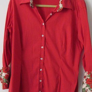 George Roth long-sleeve red XXL stretch cotton